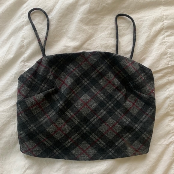 Plaid skinny strap crop top - Picture 1 of 2